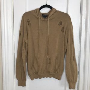 Forever 21 Plus Camel Distressed Hoodie